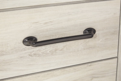 Cama King Cambeck con espacio de almacenamiento, dos cómodas, espejo y dos mesitas de noche