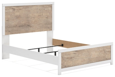 Cama Queen Charbitt con paneles, tocador, espejo y mesita de noche