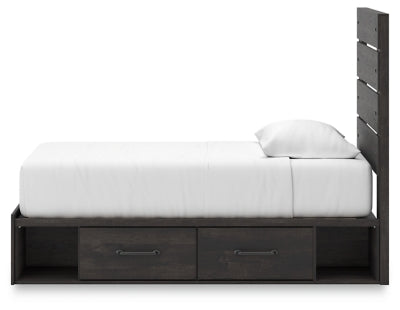 Cama doble con paneles y almacenamiento Hollivern
