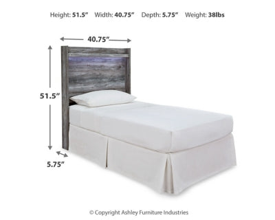 Cabecero de cama Baystorm Twin Panel, tocador, espejo y mesita de noche