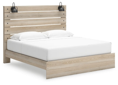Cama Senbry King con paneles y almacenamiento