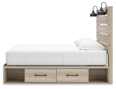 Cama Senbry King con paneles y almacenamiento