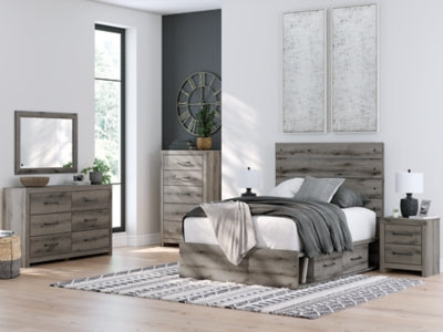 Cama de panel completo con almacenamiento Graystorm