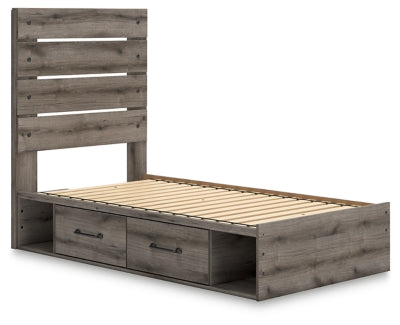 Cama doble con almacenamiento y paneles Graystorm