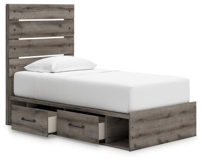 Cama doble con almacenamiento y paneles Graystorm