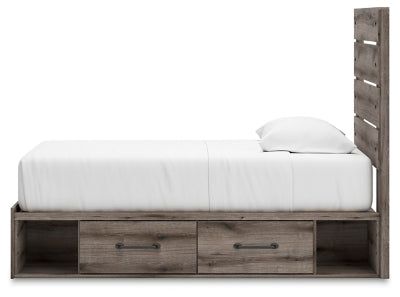 Cama individual con paneles y almacenamiento Graystorm