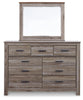 Zelen King Panel Bed, Dresser, Mirror and Nightstand