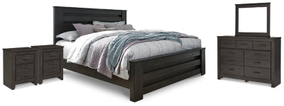 Brinxton King Panel Bed, Dresser, Mirror and 2 Nightstands