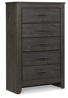Cabecero Brinxton King con paneles, tocador, espejo, cómoda y dos mesitas de noche