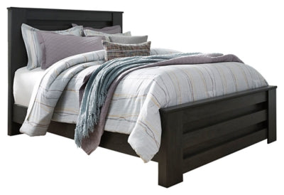 Cama Queen con paneles, tocador y espejo Brinxton