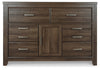 Juararo King Panel Bed, Dresser, Chest and 2 Nightstands