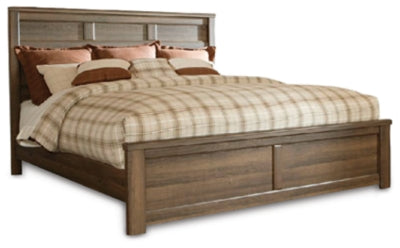 Cama California King con paneles, tocador, espejo, cómoda y mesita de noche de Juararo