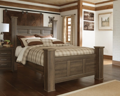 Juararo Queen Poster Bed, Dresser, Mirror, Chest and Nightstand