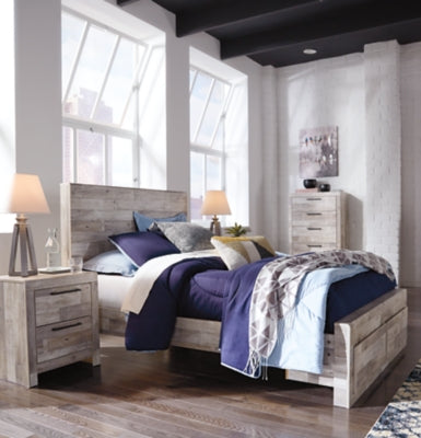 Cama Effie de tamaño completo con dos cajones de almacenamiento