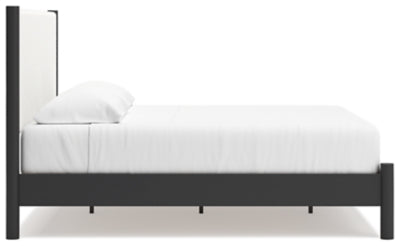 Cama Cadmori King con paneles, tocador, espejo y mesita de noche