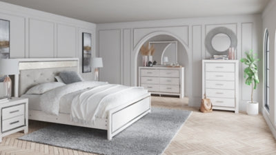 Cama King con paneles, tocador y espejo Altyra