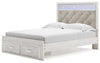 Cama Queen Altyra con almacenamiento tapizada