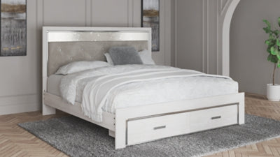 Cama King Altyra con almacenamiento tapizada