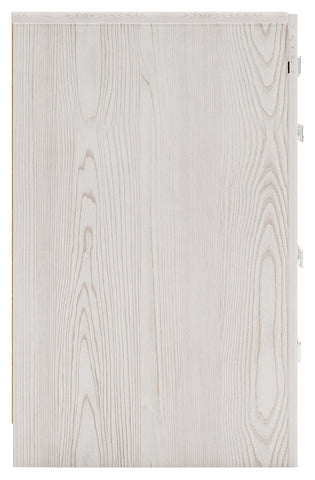 Cama King Altyra con paneles tapizados, tocador, espejo y mesita de noche