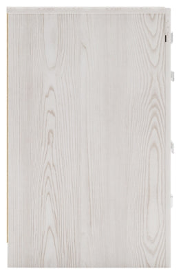 Cama Queen Altyra con paneles tapizados, tocador, espejo, cómoda y mesita de noche