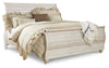 Willowton King Sleigh Bed, Dresser, Mirror and Nightstand