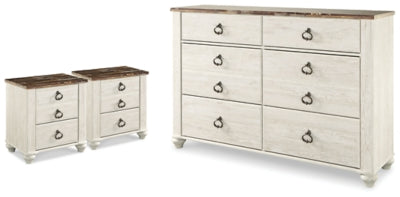 Willowton Dresser and 2 Nightstands