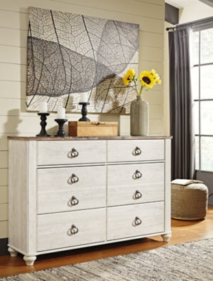 Willowton Queen Sleigh Bed, Dresser and Chest
