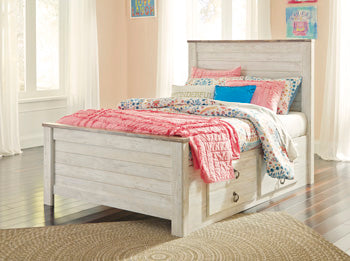 Cama Willowton de tamaño completo con dos cajones de almacenamiento