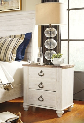Willowton King Sleigh Bed, Dresser, Mirror and Nightstand