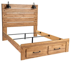 Cama Queen con almacenamiento y paneles Pasklyn