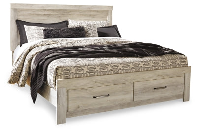 Cama Bellaby King con espacio de almacenamiento y dos mesitas de noche