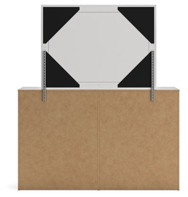 Cama Cayboni con paneles completos, tocador y espejo