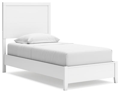 Cama doble con paneles, cómoda y espejo Binterglen