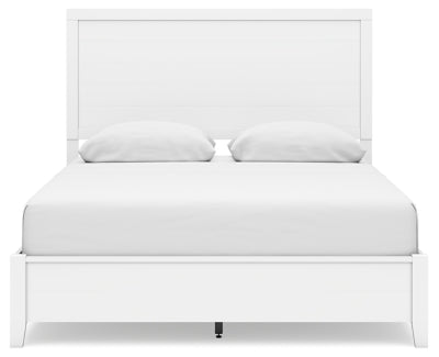 Cama Queen con paneles, cómoda y mesita de noche Binterglen