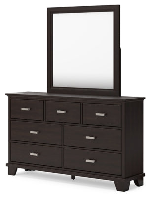 Covetown King Panel Bed, Dresser, Mirror and Nightstand