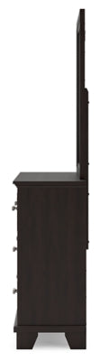 Covetown King Panel Bed, Dresser, Mirror and Nightstand