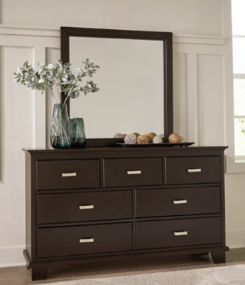 Covetown King Panel Bed, Dresser, Mirror and Nightstand