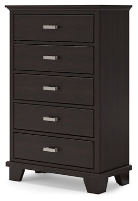 Covetown Queen Panel Bed, Dresser, Mirror, Chest and Nightstand