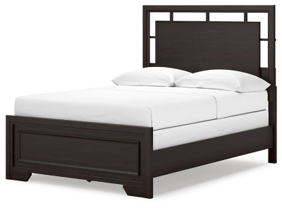 Cama Covetown con paneles completos, tocador, espejo, cómoda y mesita de noche