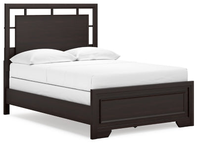 Cama Covetown con paneles completos, tocador, espejo, cómoda y mesita de noche
