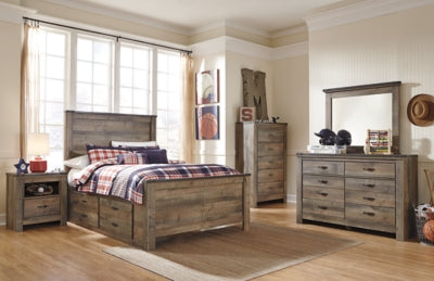 Trinell Full Panel Bed with 2 Storage Drawers