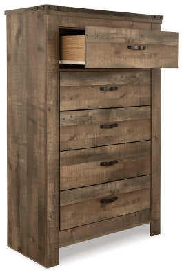 Cama individual con almacenaje, cómoda y mesita de noche Trinell