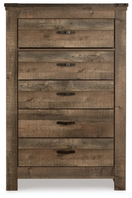 Cama individual con almacenaje, cómoda y mesita de noche Trinell