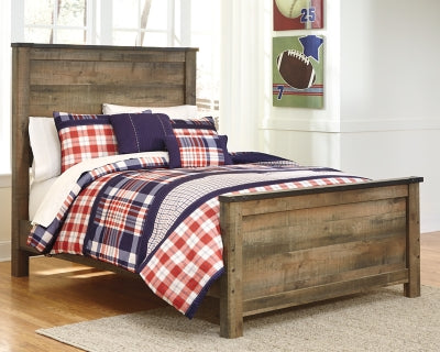 Cama completa Trinell con panel, tocador, espejo y mesita de noche
