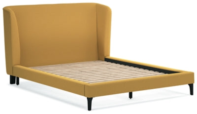 Cama tapizada Queen Maloken con listones enrollables