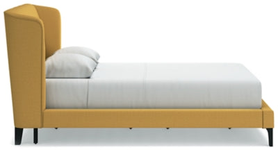 Cama tapizada Queen Maloken con listones enrollables