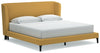 Cama tapizada Maloken King con listones enrollables