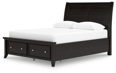 Cama Queen tipo trineo con espacio de almacenamiento Bambori