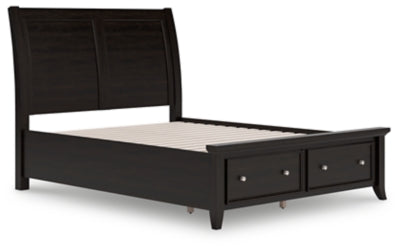 Cama Queen tipo trineo con espacio de almacenamiento Bambori