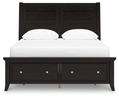 Cama Queen tipo trineo con espacio de almacenamiento Bambori